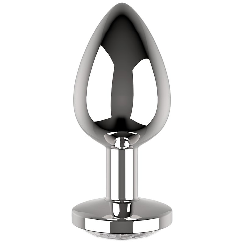 Coquette Anal Plug Metal Clear Color Size M 3.5 X 8cm