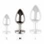 Coquette Anal Plug Metal Clear Color Size M 3.5 X 8cm