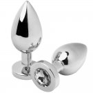 Metalhard Anal Plug Diamond Clear Medium 7.62cm