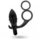 Addicted Toys Butt Plug With Cock Ring And Ball-strap - Black
