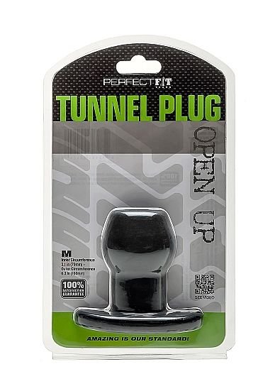 Perfect Fit Ass Tunnel Plug Silicone Black M