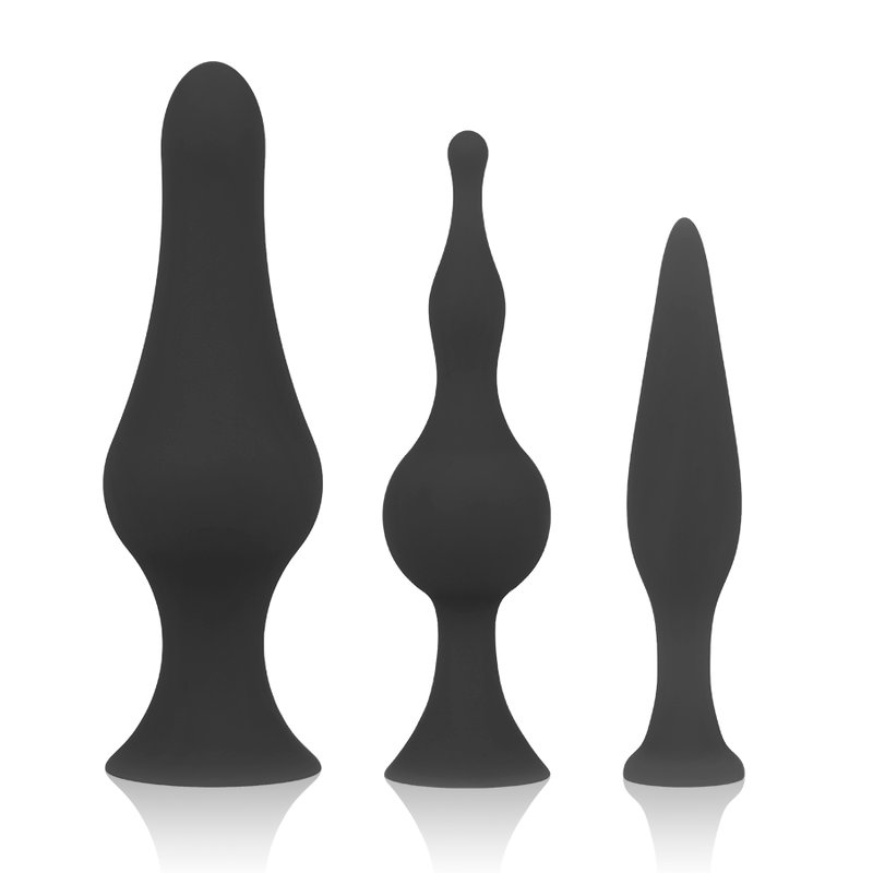 Ohmama Silicone Anal Plug Set, Black