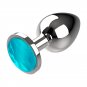 Coquette Chic Desire Anal Plug Metal Blue Color Size M 3.5 X 8cm