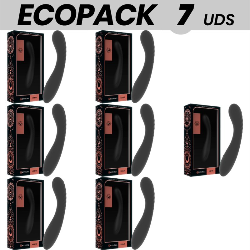 Ecopack 7 Units - Kriya Ritual Stimulates G-spot Rechargeable Black