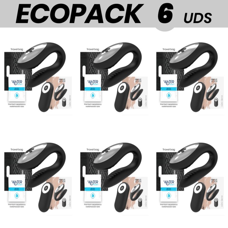 Ecopack 6 Uds - Brilly Glam We Love Vibrator For Couples With Remote Control Black