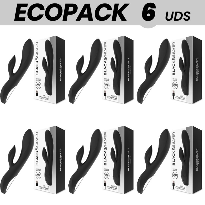 Ecopack 6 Units - Black&silver Kaultz Vibrator Touch Control