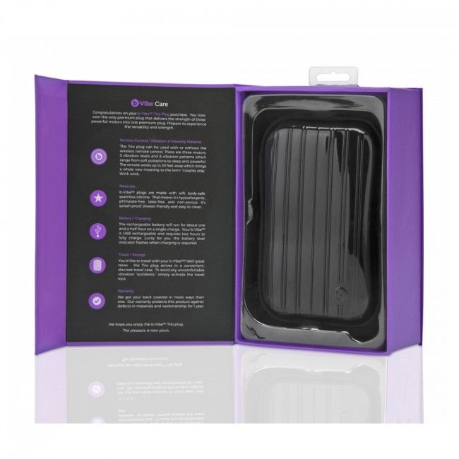 B-vibe Trio Remote Control Plug Purple