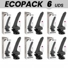 Ecopack 6 Units - Basecock Realistic Bendable Remote Control Black 18.5 Cm