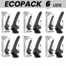 Ecopack 6 Units - Basecock Realistic Vibrator Remote Control Black 19 Cm