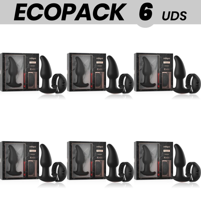 Ecopack 6 Uds - Remote Control Vibrating Anal Plug With Rotation Of Pearls Amadeus