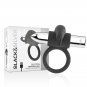 Black and Silver Burton Rechargeable Vibrating Ring 10v