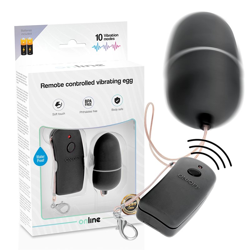 Online Remote Controlled Vibrating Egg, Black