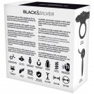 Black and Silver Cameron Rechargeable Vibrating Ring Black
