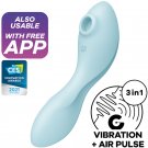 Satisfyer Curvy Trinity 5 Air Pulse Stimulator & Vibrator App - Blue