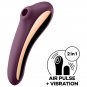 Satisfyer Dual Kiss Air Pulse Vibrator - Wine Red