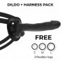 Cock Miller Harness plus Silicone Density Articulable Cocksil - Black 24 Cm