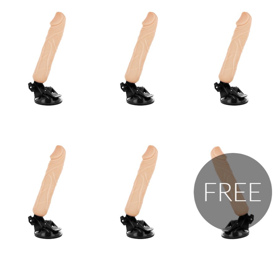 Basecock Realistic Vibrator Remote Control Flesh 20 Cm 5+1 Free