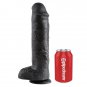 King Cock 11" Cock Black With Balls 28 Cm
