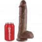 King Cock 10" Cock Brown With Balls 25.4 Cm