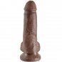 King Cock 7" Cock Brown With Balls 17.8 Cm