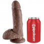 King Cock 7" Cock Brown With Balls 17.8 Cm