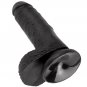 King Cock 7" Cock Black With Balls 17.8 Cm