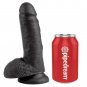 King Cock 7" Cock Black With Balls 17.8 Cm