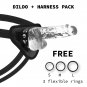 Xray Harness + Clear Cock With Balls 18.5cm X 3.8cm