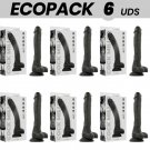 Ecopack 6 Uds - Cock Miller Silicone Density Articulable Cocksil Black 24 Cm