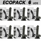 Ecopack 6 Uds - Cock Miller Silicone Density Articulable Cocksil Black 13 Cm