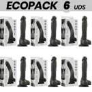 Ecopack 6 Uds - Cock Miller Silicone Density Articulable Black Cocksil 19,5 Cm
