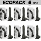Ecopack 6 Uds - Cock Miller Silicone Density Articulable Black Cocksil 18 Cm
