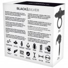 Black and Silver Burton Rechargeable Vibrating Ring 10v Black