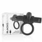 Black and Silver Burton Rechargeable Vibrating Ring 10v Black