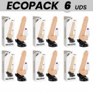 Ecopack 6 Units - Basecock Realistic Vibrator Remote Control Natural 19.5cm