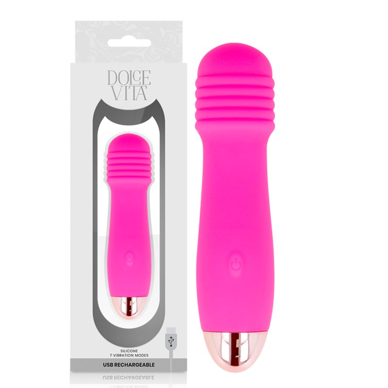 Dolce Vita Rechargeable Vibrator Three Pink 7 Speeds
