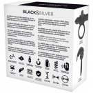 Black and Silver Burton Rechargeable Vibrating Ring 10v Black