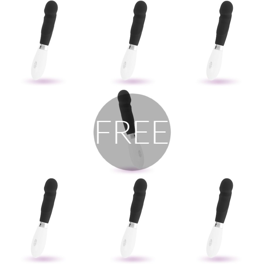 Glossy Paul Vibrator Black 6+1 Free
