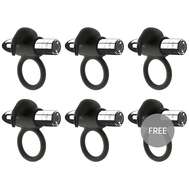 Black and Silver Burton Vibrating Ring 10 Modes 5 + 1 Free