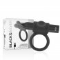 Black and Silver Cameron Rechargeable Vibrating Ring Black