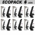 Ecopack 6 Units - Basecock Realistic Bendable Remote Control Black 20 Cm