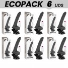 Ecopack 6 Units - Basecock Realistic Bendable Remote Control Black 18.5 Cm