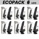 Ecopack 6 Units - Basecock Realistic Bendable Remote Control Black 21 Cm