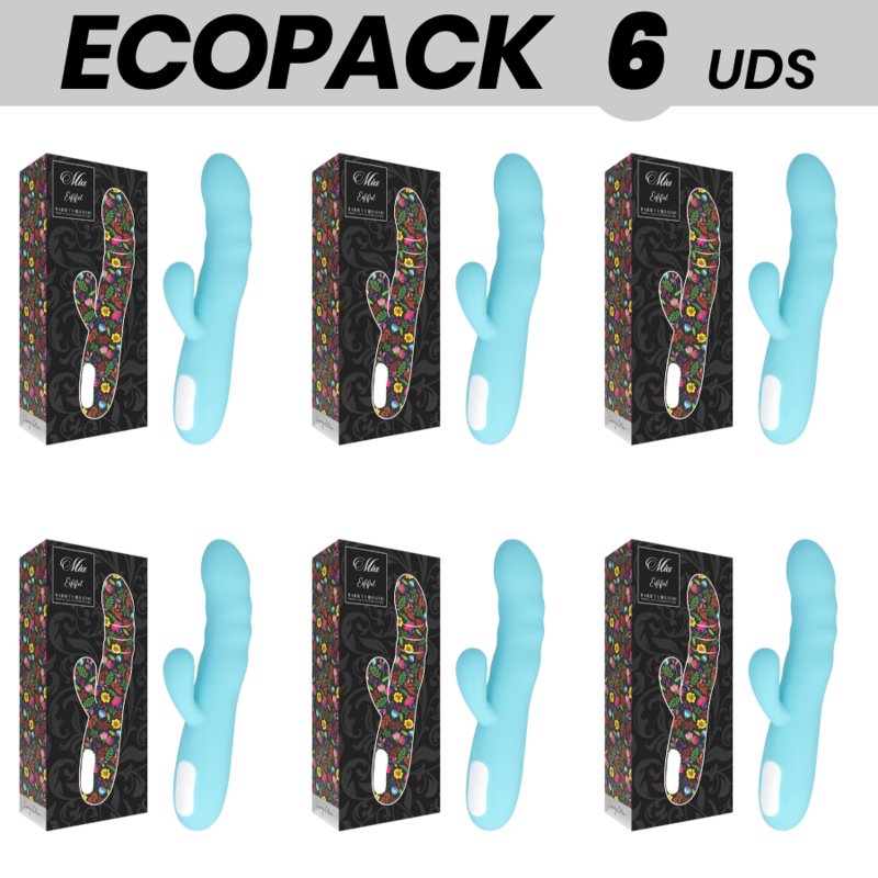 Ecopack 6 Uds - Mia Eiffel Turquoise Blue Rotator Vibrator