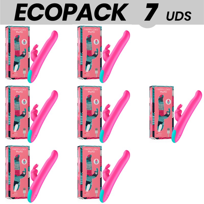 Ecopack 7 Uds - Happy Loky Pluto Rabbit Vibrator & Rotator Compatible With Watchme