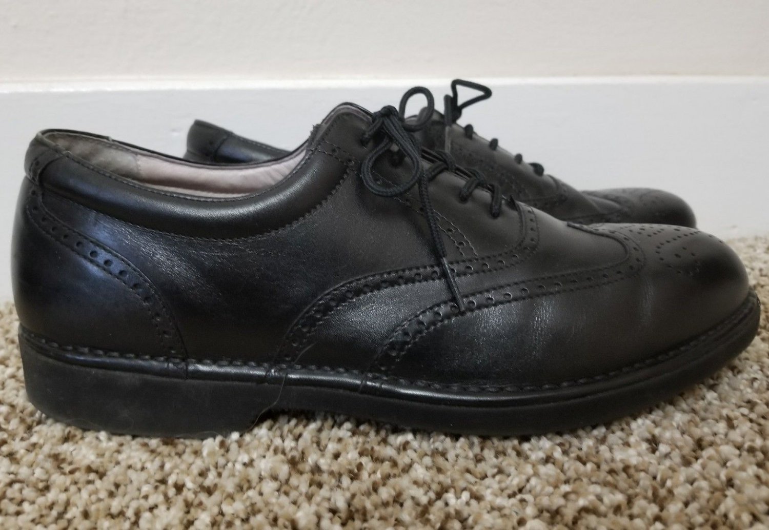 Dressports By Rockport Men's Black Leather Wingtip Dress Oxfords Shoes 8.5W