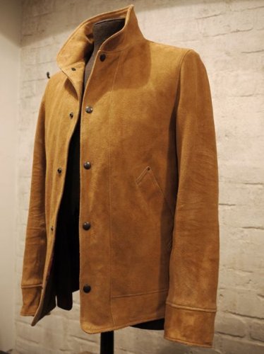Men's New Brown Suede Leather Vinatge Style Coat Jacket SJ17  Size: XL