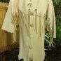 Men's Native American Mountain Man Beige Leather Ragged Style Shirt NA384 Size: XL
