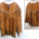 Men's New Native American Mountain Man Brown Suede Leather Shirt FJ298 SIZE: XL