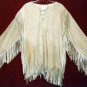 Men's Native American Mountain Man Suede Leather Fringes War Shirt FJ139 Size :XL